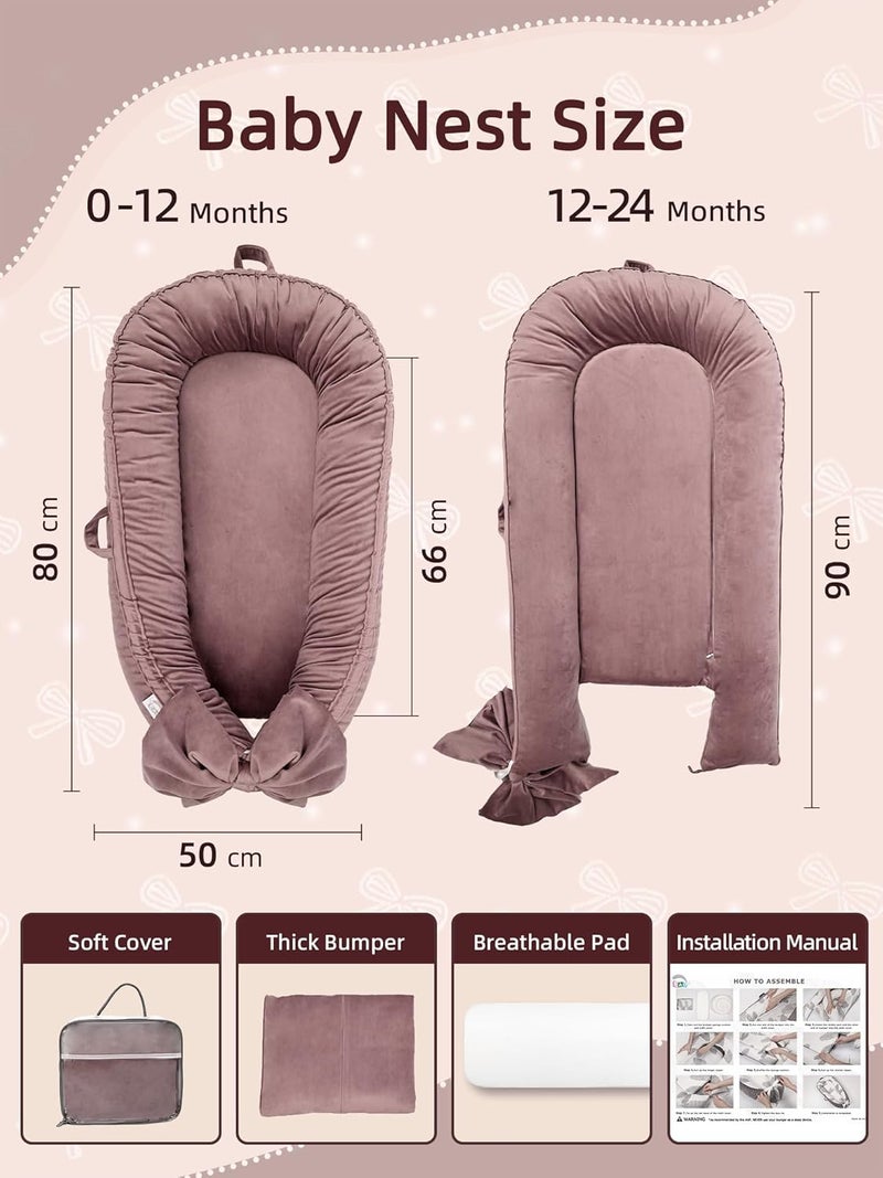 EAQ Baby Lounger, Infant Lounger for Newborn,Portable Baby Nest Cover Breathable & Soft, Newborn Essentials - Image 2